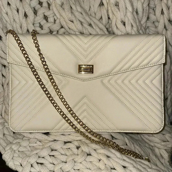 NWOT G’JUAN XAVIER Lux Designer Goddess Clutch Vtg Cream w/Burgundy Interior - Picture 4 of 16